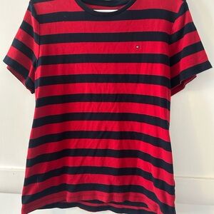 Tommy Hilfiger Bold Red and Black Striped Tee